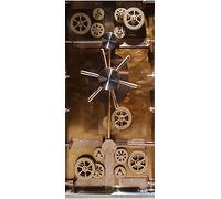 wandmotiv24 Papier Peint de Porte Engrenages de Porte de Coffre-Fort, Coffre-Fort, Roue dentée 90 x 200 cm (L x H) - autoadhésif Photo, Moderne M1206