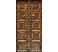 wandmotiv24 Papier Peint de Porte Porte médiévale, Bois, métal 80 x 200 cm (L x H) - autoadhésif Photo, Moderne M1371
