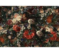 wandmotiv24 Photo murale Fleurs vintage colorées S 200 x 140cm - 4 pièces photo, papier peint non tissé Fleur fleurs roses rose M6718