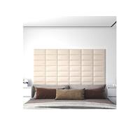 Wandpanelen 12 st 0,54 mÂ² 30x15 cm fluweel crÃmekleurig343787