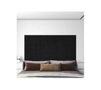 Wandpanelen 12 st 0,54 mÂ² 30x15 cm fluweel zwart343784