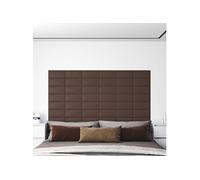 vidaXL Panneaux muraux 12 pcs Marron 30x15 cm Similicuir 0,54 m²