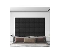 Wandpanelen 12 st 0,54 mÂ² 30x15 cm kunstleer zwart343967
