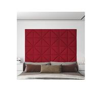 Vidaxl Panneaux Muraux 12 Pcs Rouge Bordeaux 30x30 Cm Velours 0,54 M²