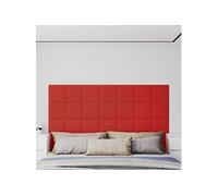 vidaXL Wandpanelen 12 st 1,08 m² 30x30 cm kunstleer wijnrood343979 G