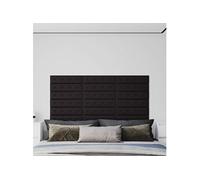 Wandpanelen 12 st 1,08 mÂ² 60x15 cm kunstleer zwart343981
