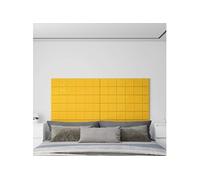 Wandpanelen 12 st 1,62 mÂ² 90x15 cm fluweel geel344111