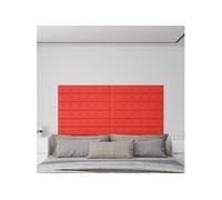 Wandpanelen 12 st 1,62 m² 90x15 cm kunstleer rood343997