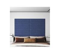 Wandpanelen 12 st 1,62 m² 90x15 cm stof blauw343882