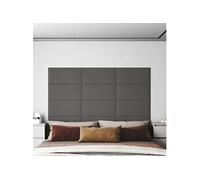 vidaXL Panneaux muraux 12 pcs Gris foncé 60x30 cm Velours 2,16 m² 343864