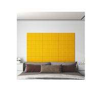 Wandpanelen 12 st 2,16 mÂ² 60x30 cm fluweel geel344090