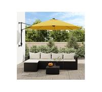 Wandparasol met LEDs 290 cm geel362896