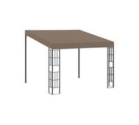 vidaXL Belvédère mural 3x3 m Taupe Tissu