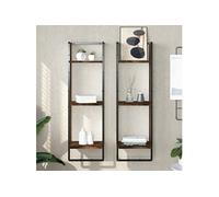 Vidaxl Étagère Murale 3 Niveaux Chêne Fumé 30x25x100cm Bois Ingénierie Marron