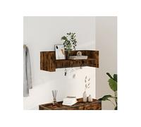 Wandschap 100x35x30,5 cm bewerkt hout gerookt eikenkleurig848462