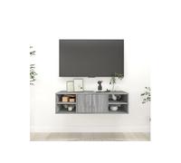 vidaXL Wandschap 102x30x29 cm bewerkt hout grijs sonoma eikenkleurig826364 Gris G
