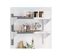 vidaXL Étagère murale 2 niveaux 75x23,5x60 cm argenté acier inoxydable