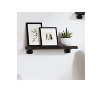 Wandschap 40x10x2 cm behandeld massief eikenhout donkerbruin363740