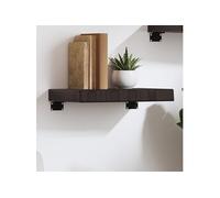 vidaXL Étagère Murale, Dessus de Table avec Bord Vivant, Tablette Suspendue Flottante, Rustique, Marron Foncé Bois Chêne Massif Traité