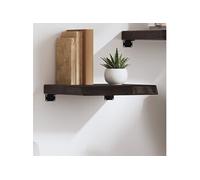 Vidaxl Étagère Murale Marron Foncé Bois Chêne Massif Traité Gris