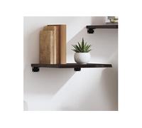 vidaXL Étagère murale gris foncé 40x40x2 cm bois chêne massif traité 363749