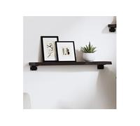 Wandschap 60x10x2 cm behandeld massief eikenhout donkerbruin363758