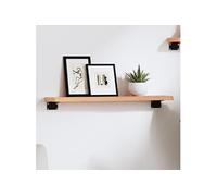 Wandschap 60x10x2 cm behandeld massief eikenhout lichtbruin363638