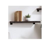 Wandschap 60x20x4 cm behandeld massief eikenhout donkerbruin363762