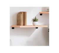 vidaXL Étagère murale 60x40x(2-4) cm – Chêne massif non traité Marron, bord vivant