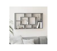vidaXL Étagère murale 8 compartiments – flottante suspendue – Gris béton