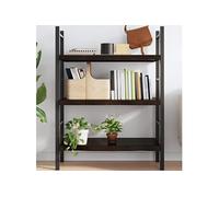 vidaXL Wandschap 80x60x(2-6)cm behandeld massief eikenhout donkerbruin363793 Marron G