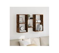 Wandschap 96x18x60 cm bewerkt hout gerookt eikenkleurig853231