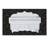 vidaXL Étagère murale 60630 avec 3 tiroirs et 2 crochets Blanche