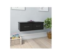 vidaXL Étagère murale avec tiroirs 800586 – Bois d'ingénierie noir 60×26×18,5 cm