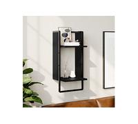Vidaxl Étagère Murale Avec Barre Noir 30x25x65 Cm Noir