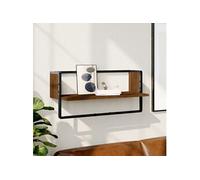 vidaXL Wandschap met stang 65x25x30 cm bruin eikenkleur836292 Marron G