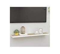Wandschap zwevend 120x23,5x3,8 cm MDF eikenkleurig en wit326585
