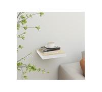 Wandschap zwevend 23x23,5x3,8 cm MDF eikenkleurig en wit326567