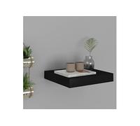 Etagère Murale Flottante Etagère Suspendue Support Mural Bibliothèque Salon Salle de Séjour Maison Intérieur Noir 23x23,5x3,8 cm MDF