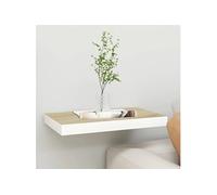 Wandschap zwevend 40x23x3,8 cm MDF eikenkleurig en wit326570