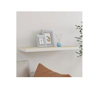 Wandschap zwevend 80x23,5x3,8 cm MDF eikenkleurig en wit326579
