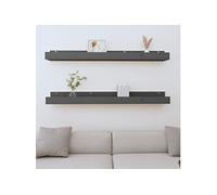 Wandschappen 2 st 110x12x9 cm massief grenenhout grijs823596