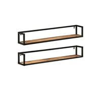 2x Etagères Murales 120 cm Bois de Récupération Massif Suspendues Salon vidaXL