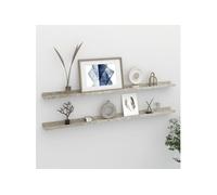 vidaXL 2x Etagères Murales Etagères Suspendues Etagères Flottantes Salon Salle de Séjour Chambre à Coucher Maison Intérieur Gris Béton 115x9x3 cm 326703 Gris