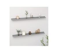 Wandschappen 2 st 115x9x3 cm grijs326673