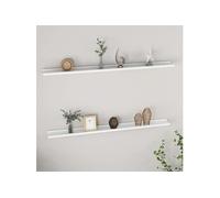 Vidaxl Étagères Murales 2 Pcs Blanc 115x9x3 Cm Blanc