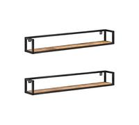 Vidaxl Étagères Murales 2 Pcs 120 Cm Bois De Manguier Brut Marron