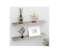 Wandschappen 2 st 60x9x3 cm betongrijs326700