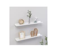 vidaXL Étagères murales 2 pcs Blanc brillant 60x9x3 cm