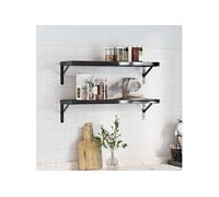 vidaXL Étagères murales 2 pièces 50 x 23,5 cm Noir acier inoxydable